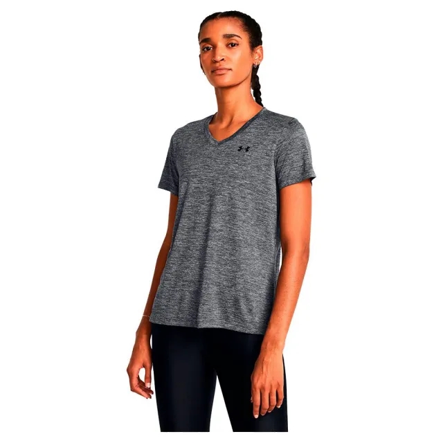 Women's  Under Armour  Tech™ Twist V-Neck Short Sleeve Castlerock / Steel / Black XS