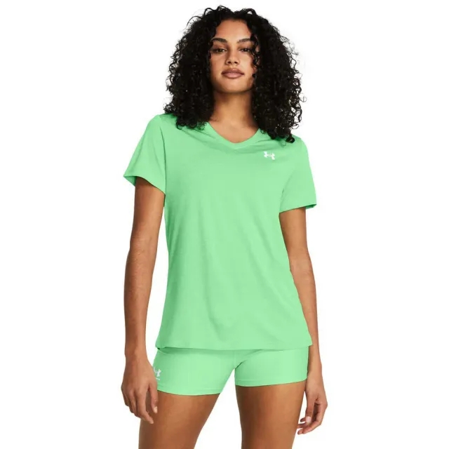 Women's  Under Armour  Tech™ Twist V-Neck Short Sleeve Matrix Green / White / White S