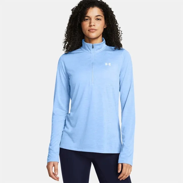Under Armour Womens Tech Twist Half Zip T-Shirt - Blue - Size S - Blue