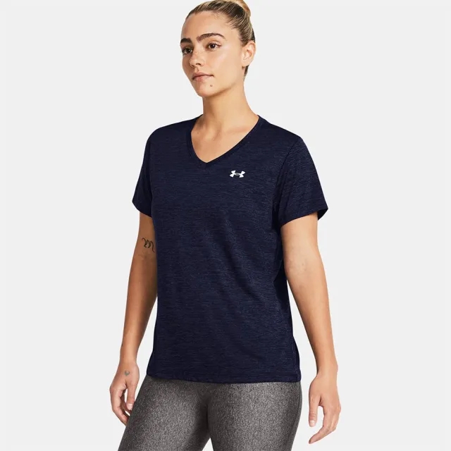 Women's  Under Armour  Tech™ Twist V-Neck Short Sleeve Midnight Navy / White XS