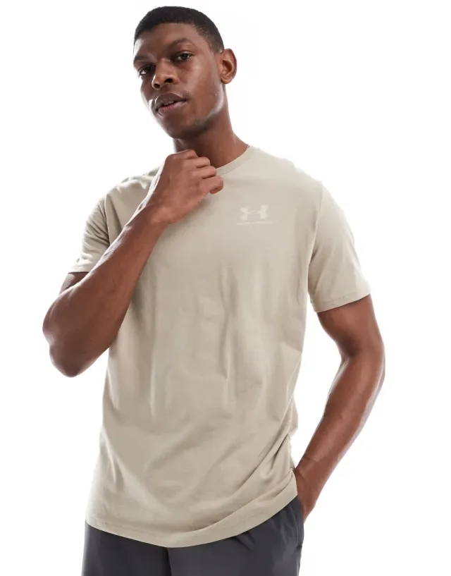 Under Armour Sportstyle Left Chest Logo Short Sleeve T-Shirt In Brown