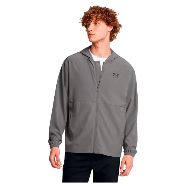 Men's  Under Armour  Vibe Woven Windbreaker Castlerock / Black XXL