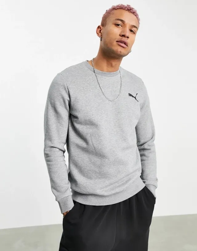 Puma  ESS CREW SWEAT  men's Sweatshirt in Grey