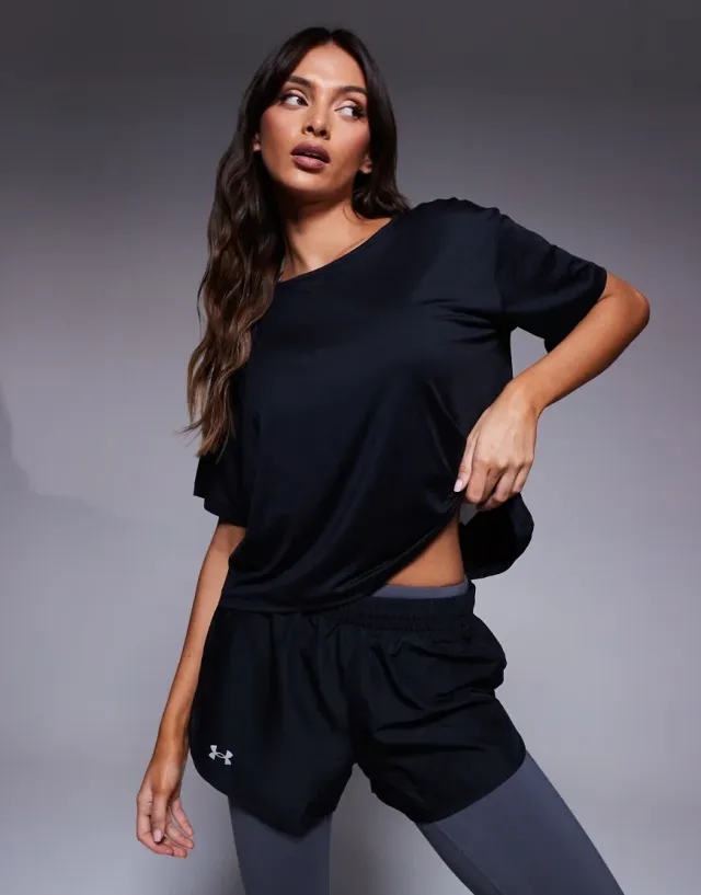 Under Armour Armour Motion Ss Gym Top Womens - Black