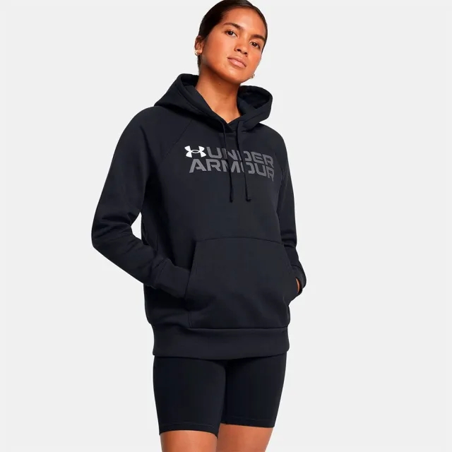 Under Armour Rival Fleece Wordmark Hoodie  - Black