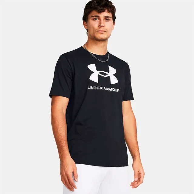 Men's  Under Armour  Logo Short Sleeve Black / White XXL