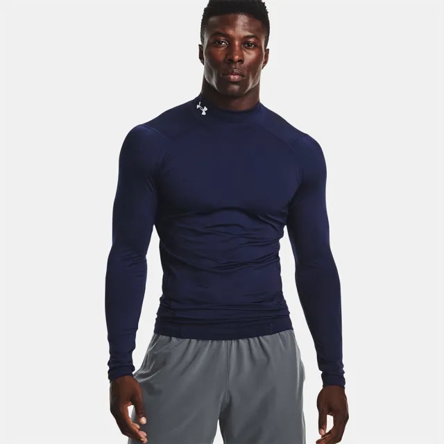 Under Armour Men's HeatGear® Mock Long Sleeve Midnight Navy / White L
