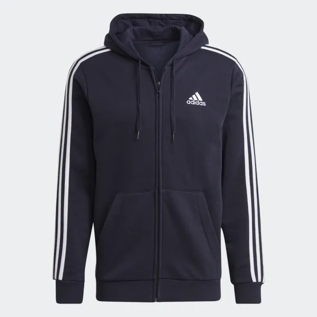 Adidas Essentials 3 Stripes Full Zip Sweatshirt