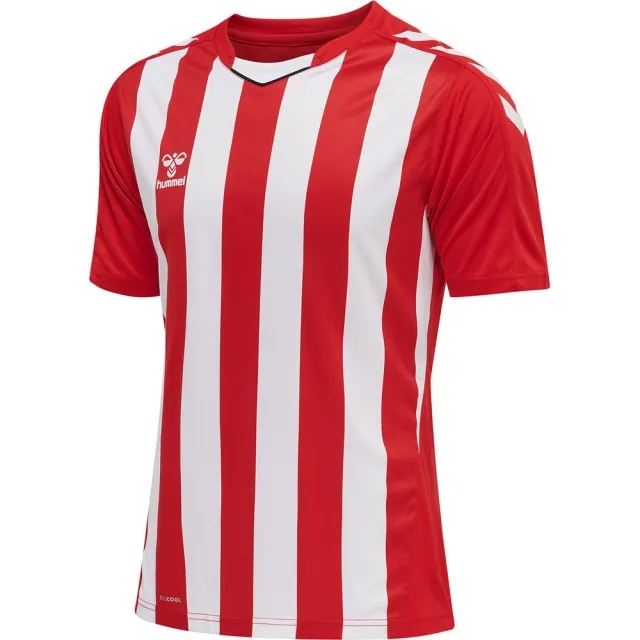 Hummel Striped Short Sleeve T-shirt  - Red