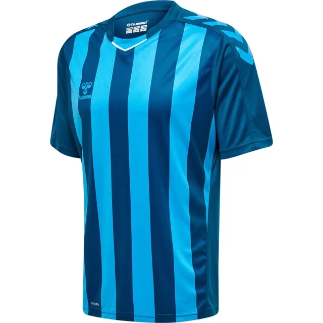 Hummel Striped Short Sleeve T-shirt  - Blue