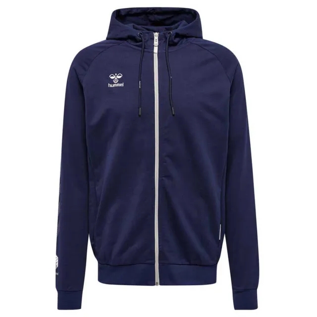 Hummel Move Grid Cotton Full Zip Sweatshirt  - Blue