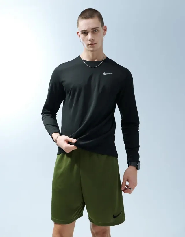 Nike Running Miler Dri-Fit Longsleeve T-Shirt In Black