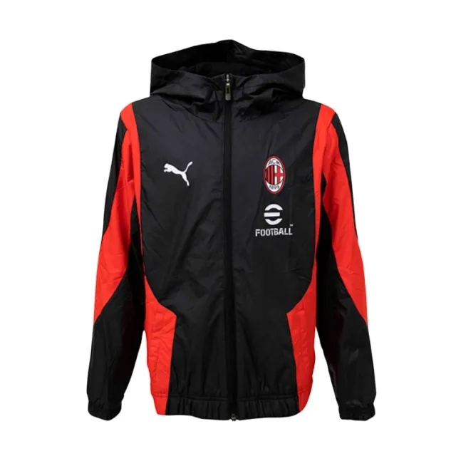 Puma Milan Jacket Pre Match Woven Anthem - ['Black', 'Red']