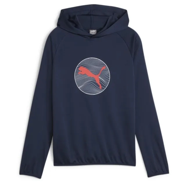 Puma Active Sports Poly Hoodie B Hoody Unisex Kids - Blue