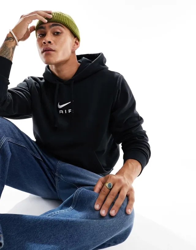 Nike Air Fleece Hoodie In Black
