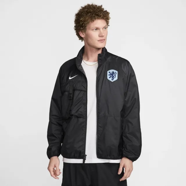Netherlands Men's Nike Football Halo Jacket - Black - Polyester