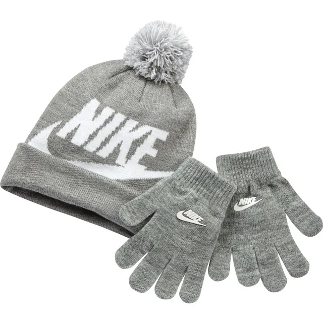 Nike Kids Swoosh Pom Beanie  - Grey