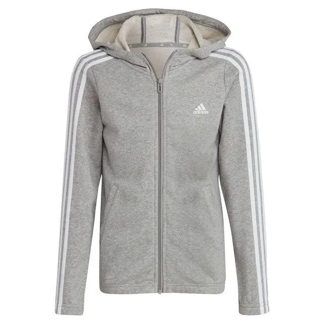 adidas  3S FZ HD  girls's Children's Sweatshirt in Grey