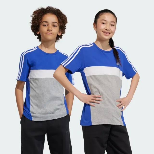 adidas Tiberio 3-Stripes Colorblock Cotton T-Shirt Kids