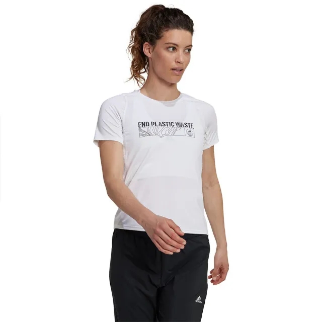 Adidas Parley Run Fast Short Sleeve T-shirt  - White