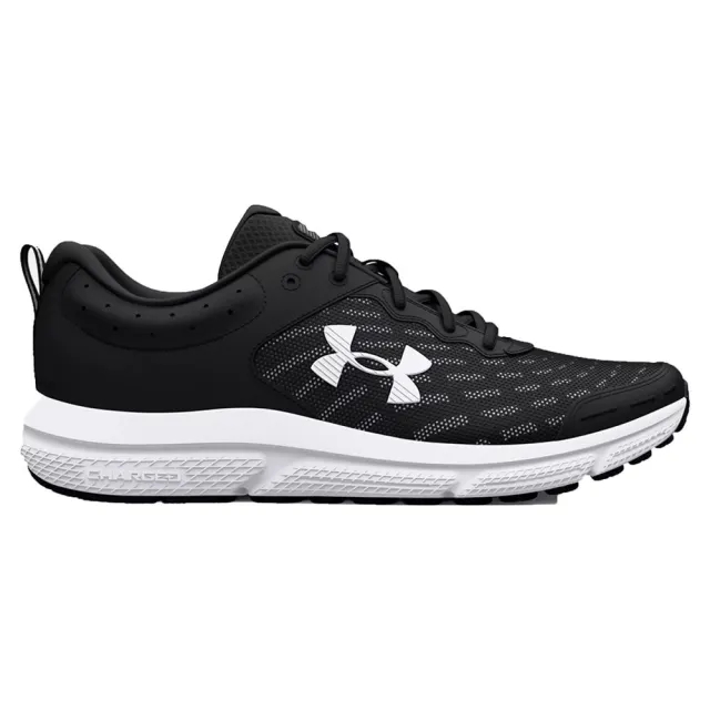 Men's  Under Armour  Charged Assert 10 Running Shoes Black / Black / White 14