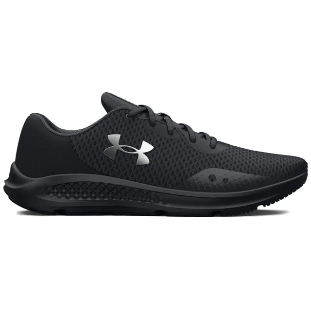 Women's  Under Armour  Charged Pursuit 3 Running Shoes Black / Black / Metallic Silver 4