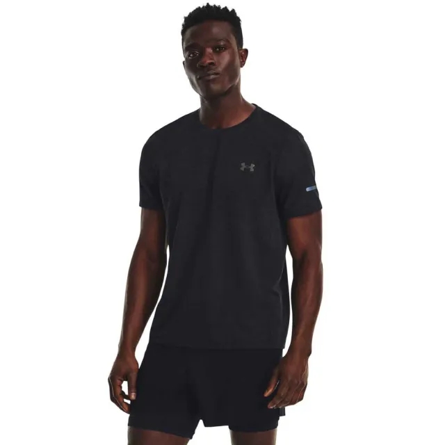 Men's  Under Armour  Seamless Stride Short Sleeve Black / Reflective XXL
