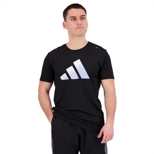 Adidas Run Icons 3 Bar Short Sleeve T-shirt  - Black