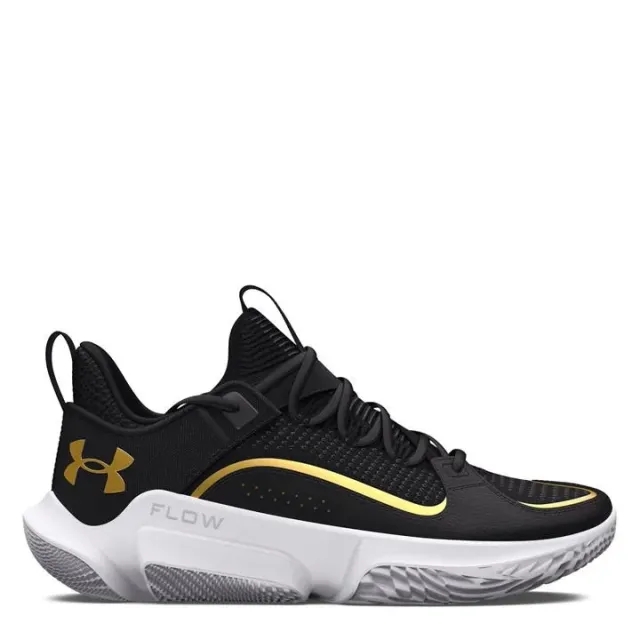 Unisex  Under Armour  Flow FUTR X 3 Basketball Shoes Black / Black / Metallic Gold 10.5