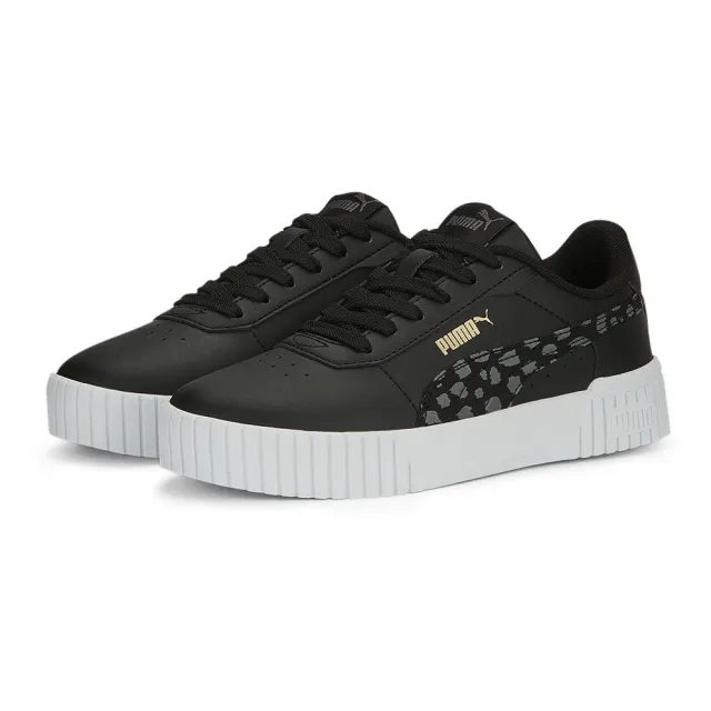 PUMA Carina 2.0 Animal Sneakers Youth, Black/Cool Dark Grey/Gold