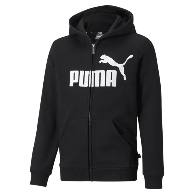 Puma Ess Big Logo Full Zip Sweatshirt  - Black