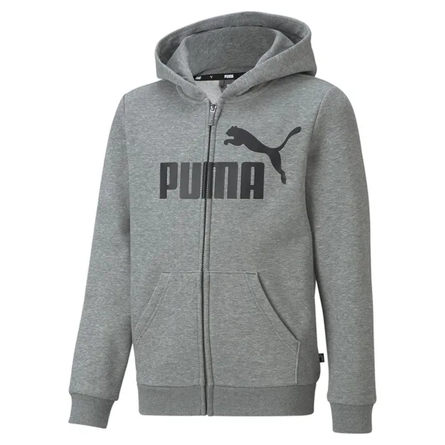 Puma Ess Big Logo Full Zip Sweatshirt  - Grey