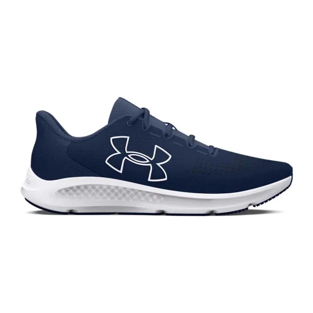 Men's  Under Armour  Charged Pursuit 3 Big Logo Running Shoes Academy / Academy / White 8