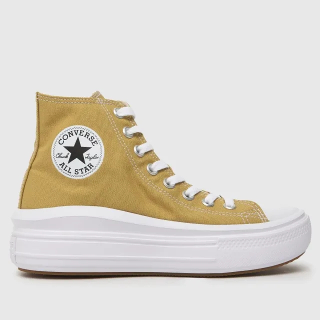 Converse all star move hi trainers in mustard yellow