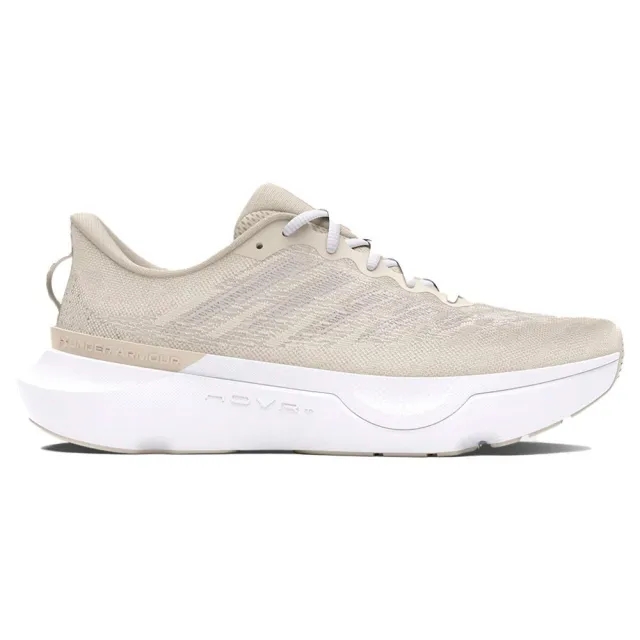 Under Armour infinite pro cool trainers in white & beige
