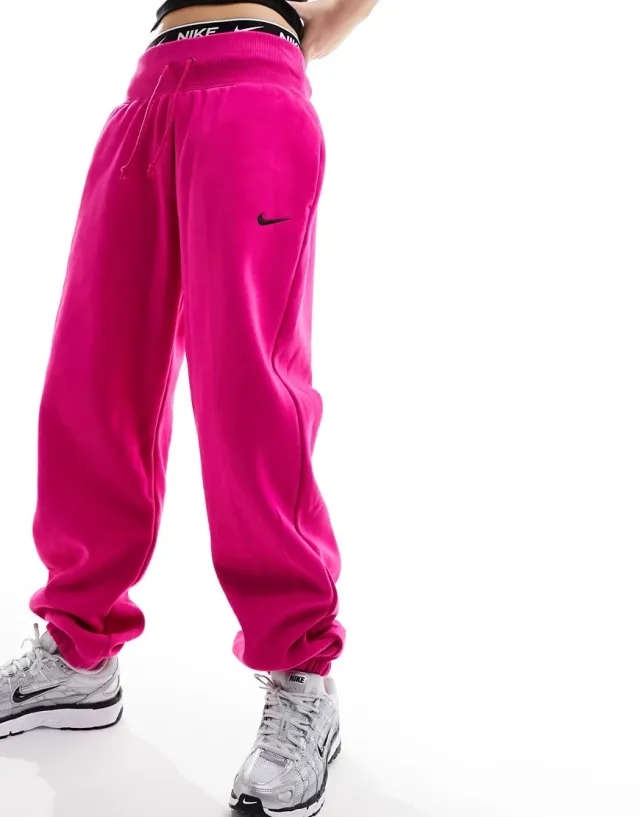 Nike Womens Phoenix Oversized Fleece Pant - Pink - Size XS - Pink