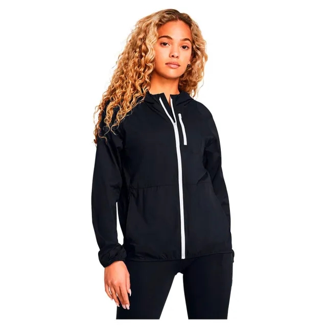 Women's  Under Armour  Launch Lightweight Jacket Black / White / White XS