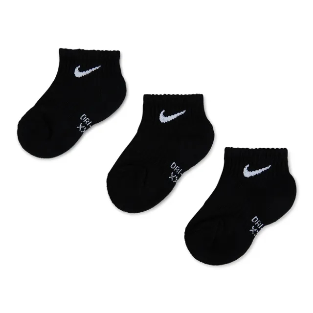 Nike Kids Drifit Performance Ankle 3pack Unisex Socks - Black