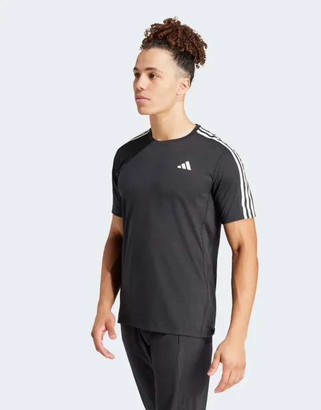 adidas Men Own the Run 3 Stripes Tee
