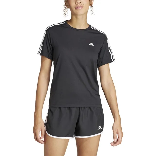 Adidas Own The Run Excite 3 Stripes Short Sleeve T-shirt  - Black