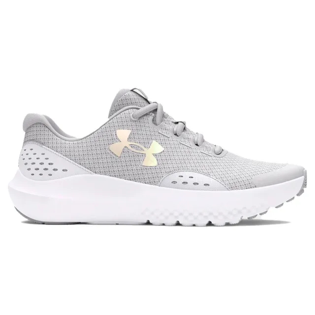 Girls' Grade School  Under Armour  Surge 4 Running Shoes Halo Gray / White / Iridescent 3