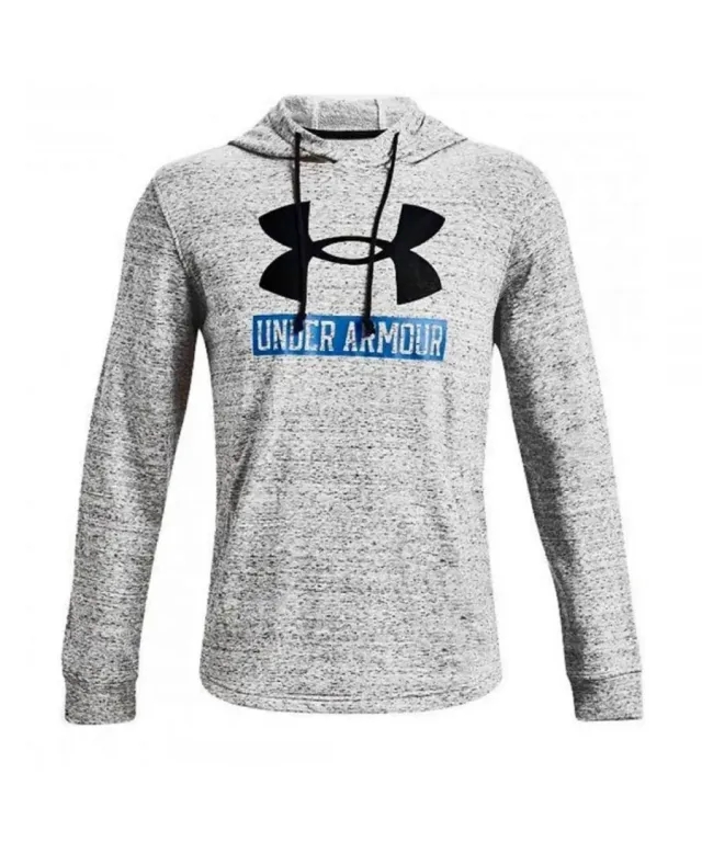 Under Armour Rival Terry Mens Grey Logo Hoodie