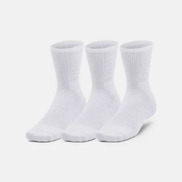Unisex  Under Armour  3-Maker 3-Pack Mid-Crew Socks White / White / Mod Gray M