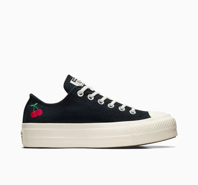 Converse all star lift ox trainers in black & red