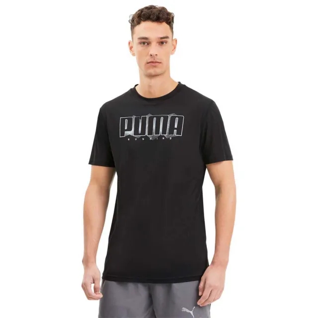 Puma Last Lap Slogan Short Sleeve T-shirt  - Black