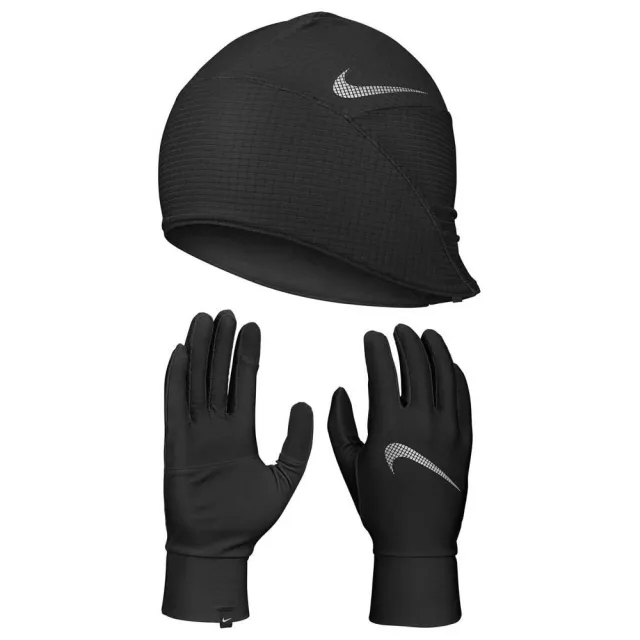 Nike Essential Mütze + Gloves Men - Black, Silver
