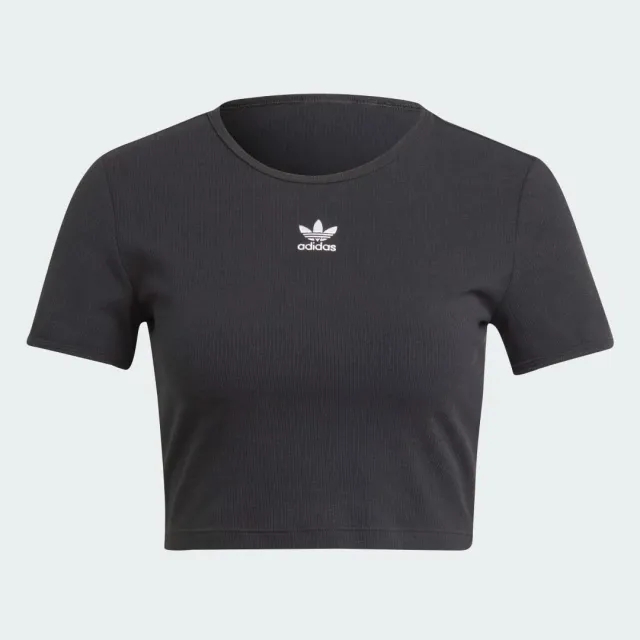 adidas Originals Womens Essentials Rib T-Shirt - Black - Size L - Black