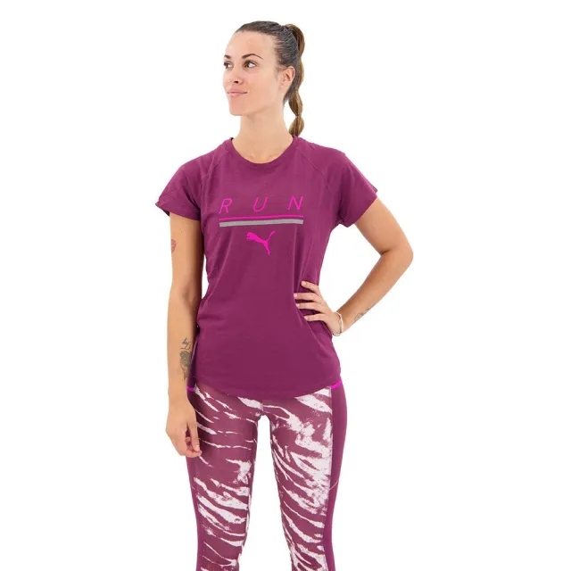 Puma 5k Logo Short Sleeve T-shirt  - Purple
