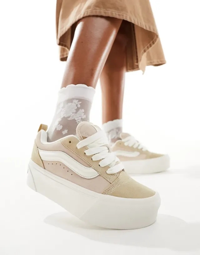 Vans Knu Stack Trainers In Light Tan-Neutral
