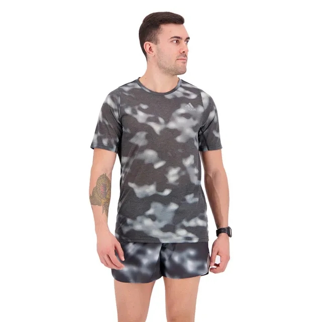 adidas Run Icons AOP T-Shirt Mens - Black